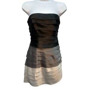 Forever 21 Dress Women's Size Small Black Gray Mini Layered Lining Strapless Y2K